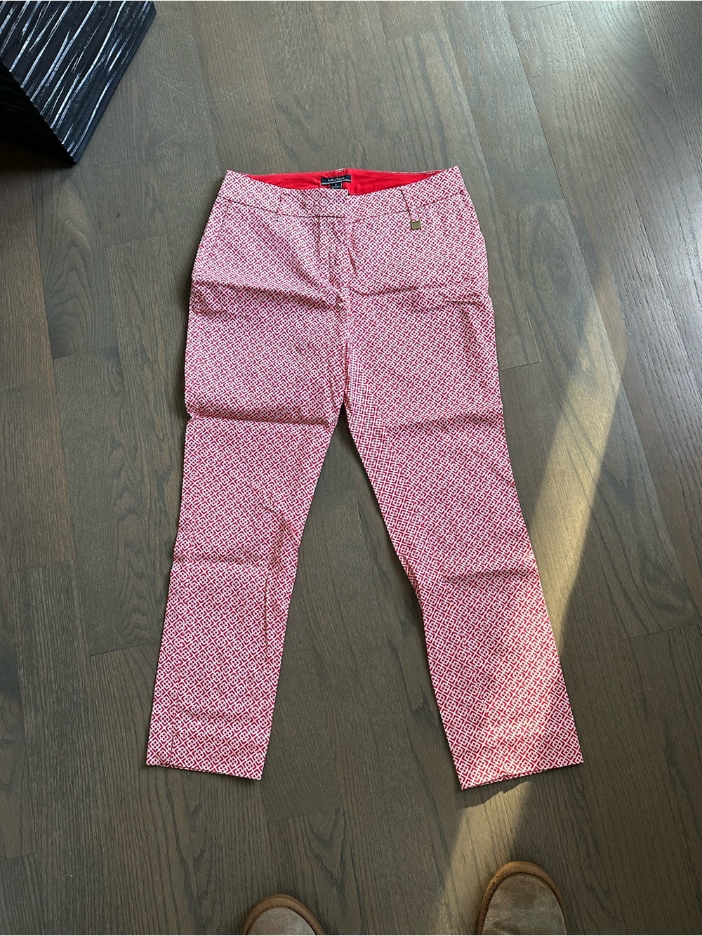 Nautica Red Geometric Print pants
